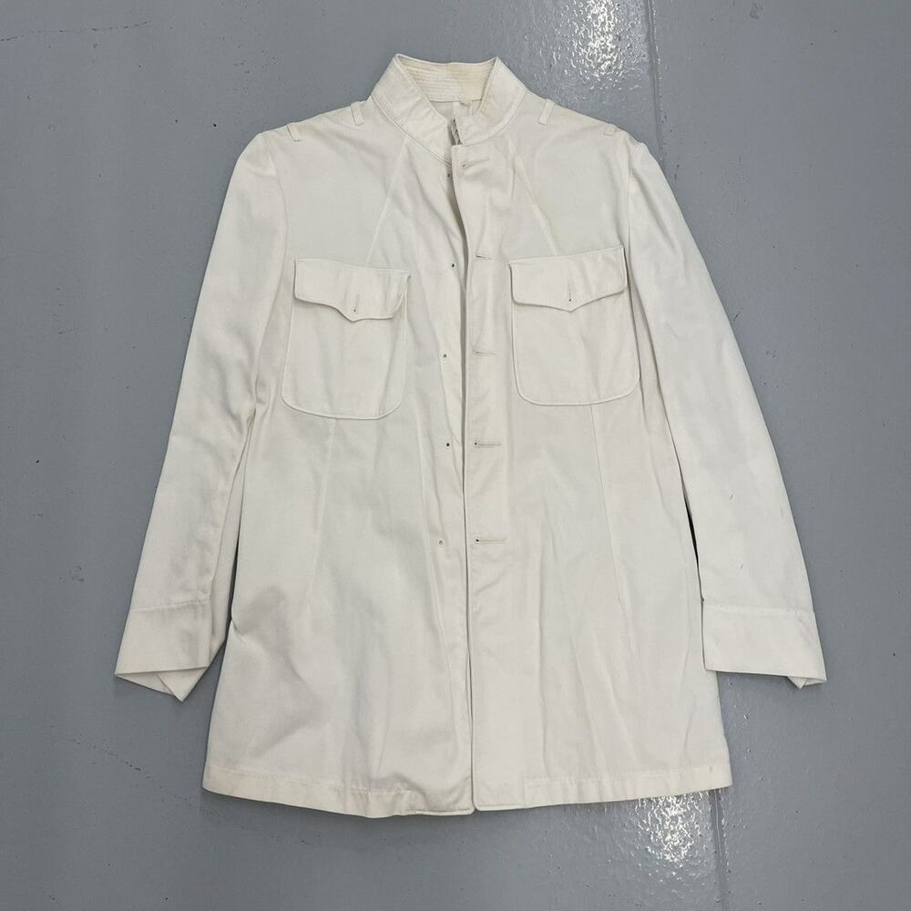 Vintage WW2 US Navy White Service Dress Shirt Jacket